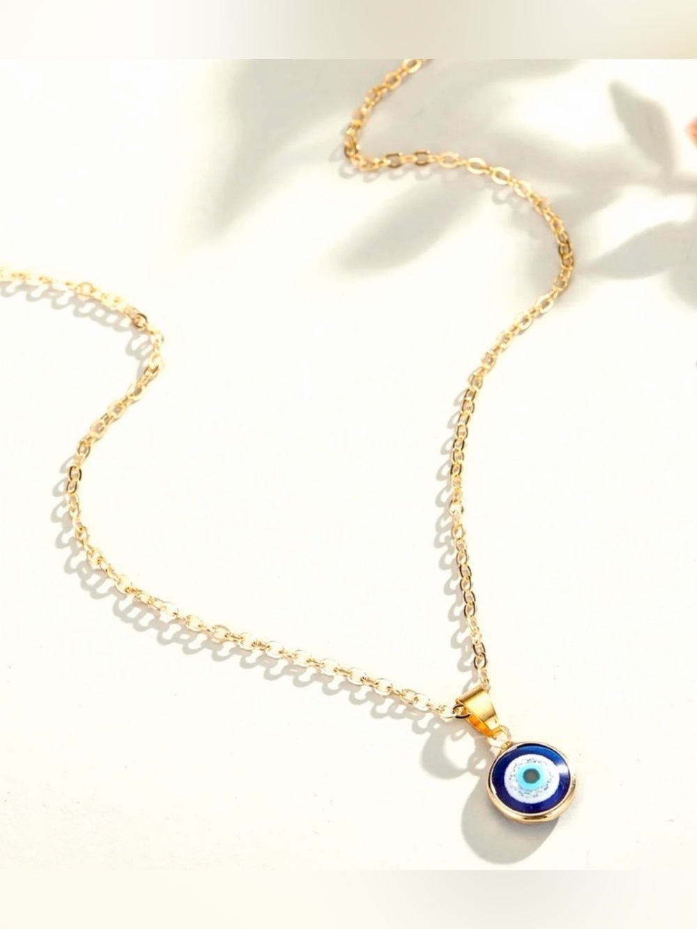 New Gold Evil Eye Pendant Necklace - Blue